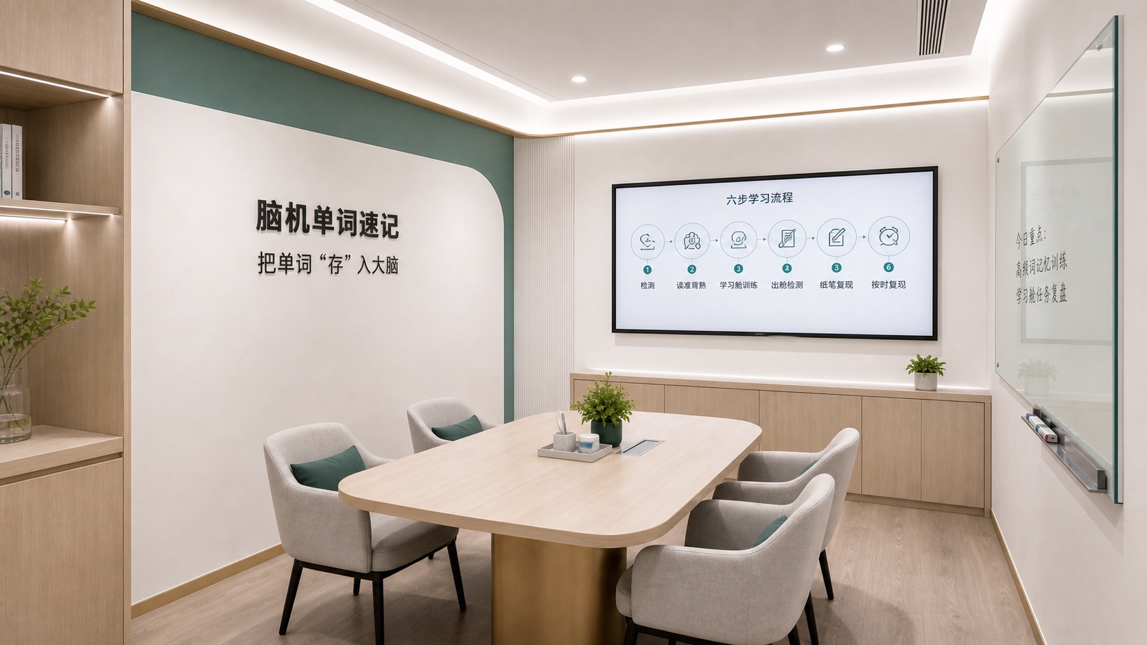 带脑机单词速记标识的学习方案沟通室